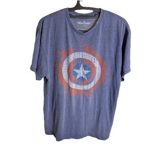 Captain America Distressed Shield‎ Marvel Comics Adult T-Shirt XL